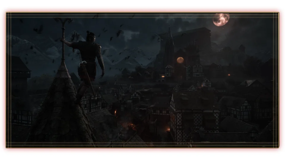 Vale Sangora at night in official The Blood of Dawnwalker gameplay